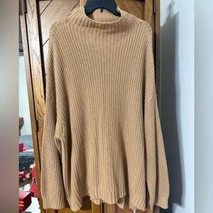 American Eagle Outfitters Tan Cowl Neck Sweater